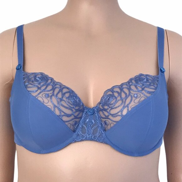 Panache Harmony Balconette Bra – Cornflower Blue Lace – UK 38GG / US 38J - Picture 1 of 16